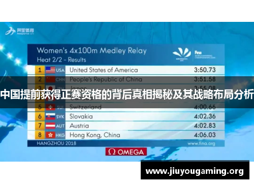 中国提前获得正赛资格的背后真相揭秘及其战略布局分析