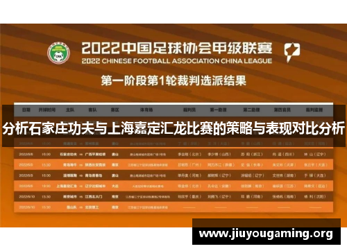 分析石家庄功夫与上海嘉定汇龙比赛的策略与表现对比分析