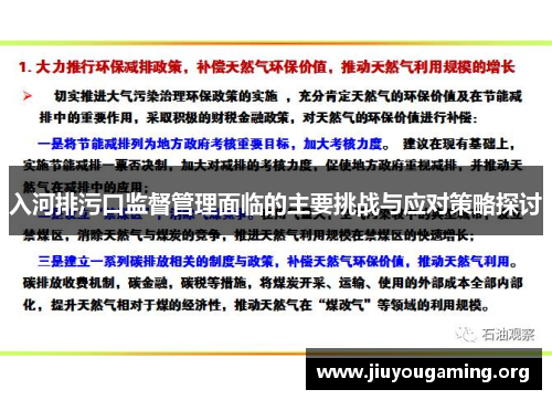 入河排污口监督管理面临的主要挑战与应对策略探讨